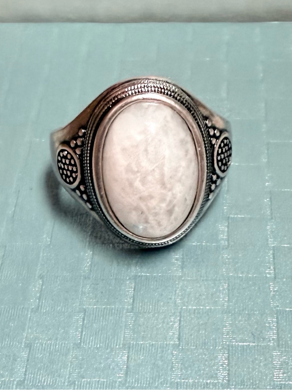 Moonstone & 925 Sterling Silver Vintage Nineties Size 8 Ring